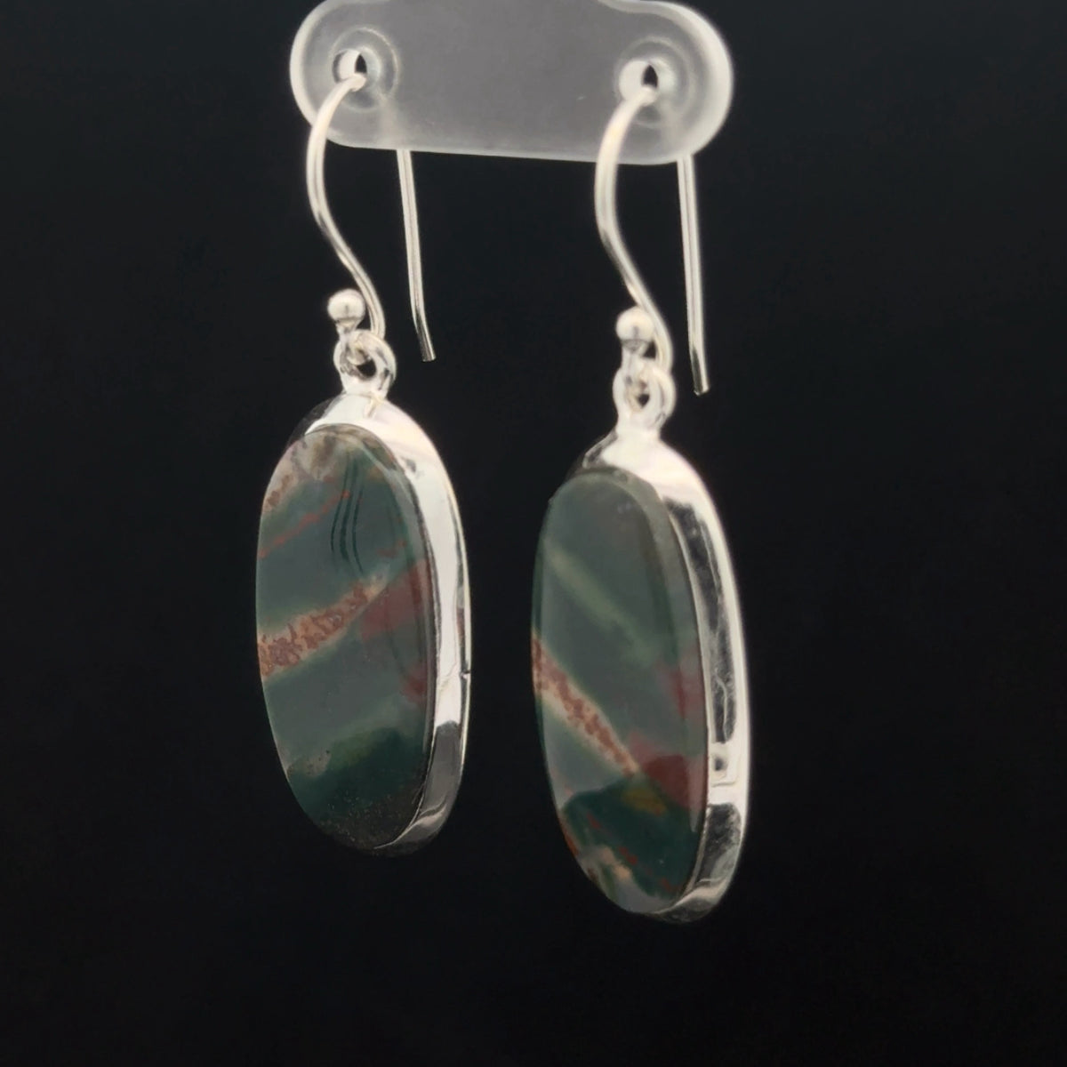 Sterling Silver Bloodstone Earrings