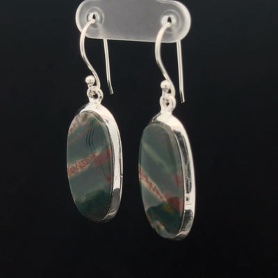 Sterling Silver Bloodstone Earrings