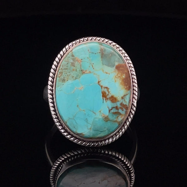 Sterling Silver Kingman Turquoise Ring Size 10