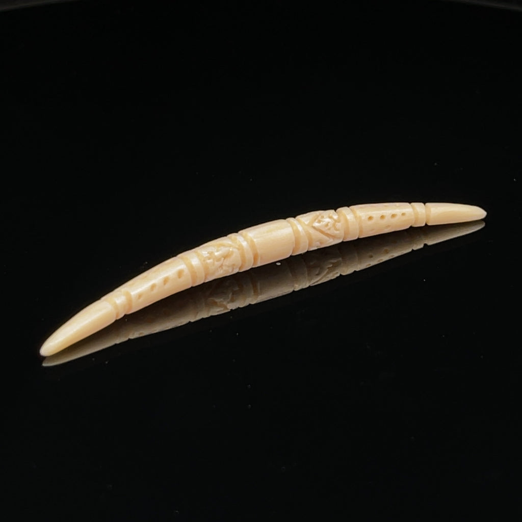 4.5mm Fossilized Mammoth Carved Septum Tusk