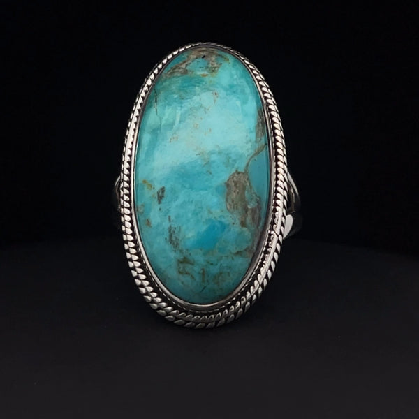 Sterling Silver Kingman Turquoise Ring Size 7