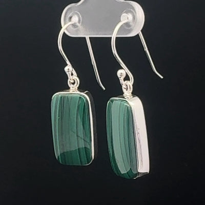 Sterling Silver Malachite Earrings
