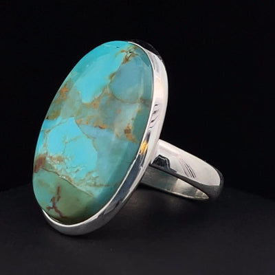 Sterling Silver Kingman Turquoise Ring Size 7