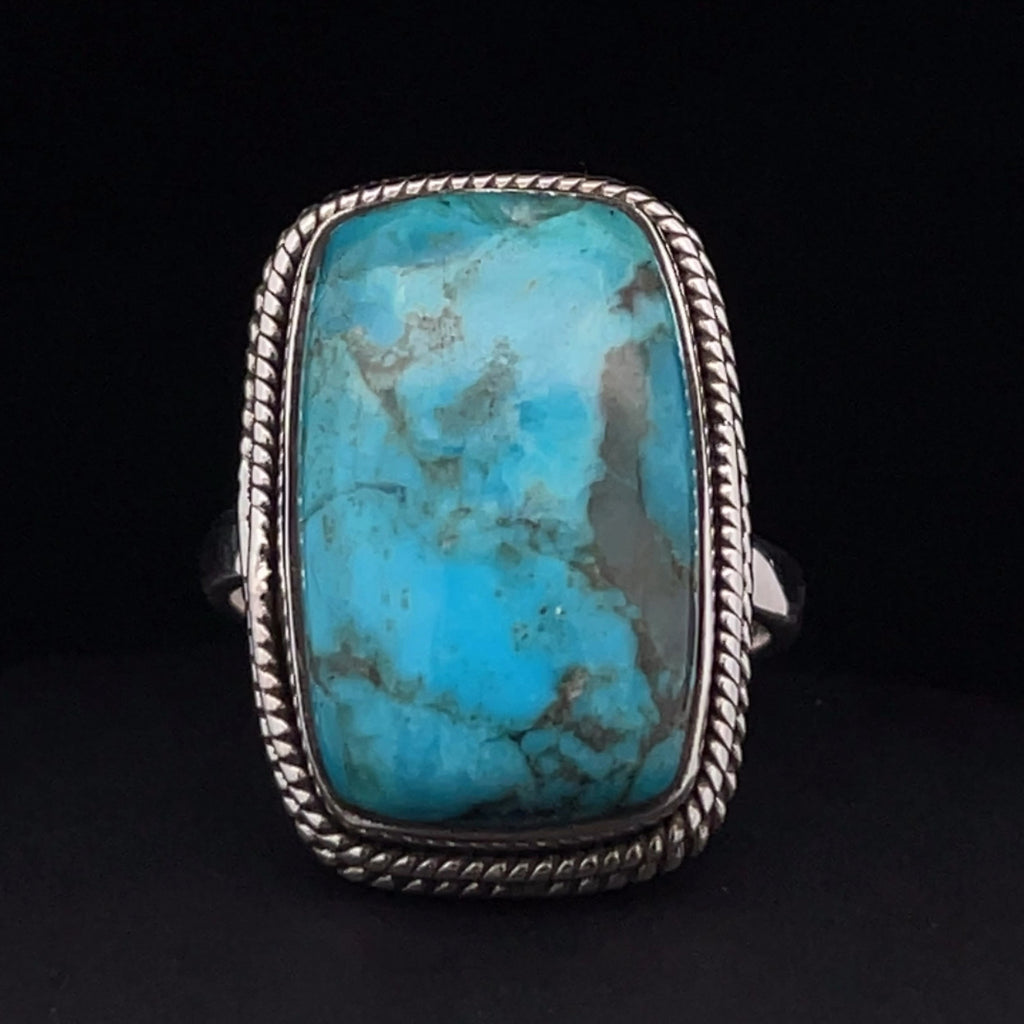 Sterling Silver Kingman Turquoise Ring Size 9