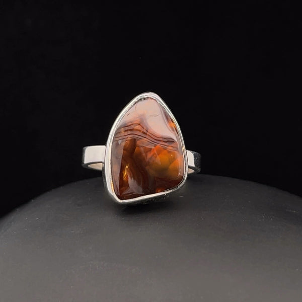Sterling Silver Fire Agate Ring Size 8
