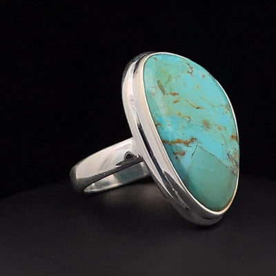 Sterling Silver Kingman Turquoise Ring Size 7