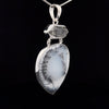 Sterling Silver Dendritic Opal and Herkimer Diamond Pendant