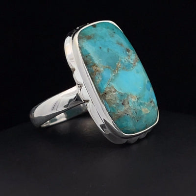 Sterling Silver Kingman Turquoise Ring Size 7