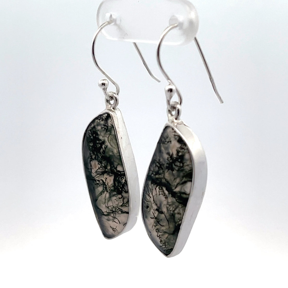 Sterling Silver Moss Agate Earrings