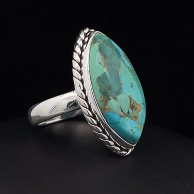 Sterling Silver Kingman Turquoise Ring Size 6.5