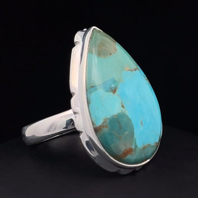 Sterling Silver Kingman Turquoise Ring Size 8