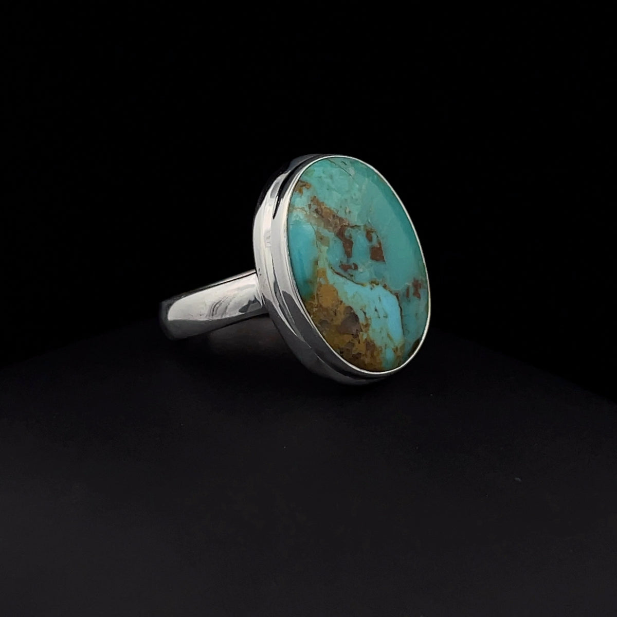 Sterling Silver Kingman Turquoise Ring Size 7