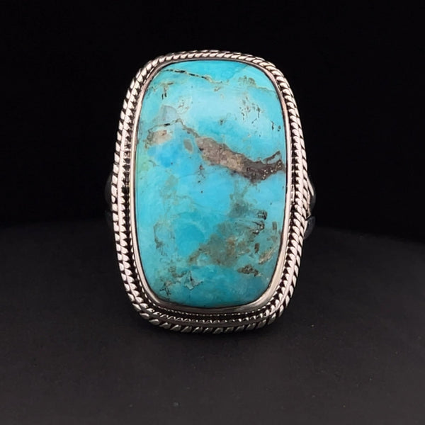 Sterling Silver Kingman Turquoise Ring Size 7