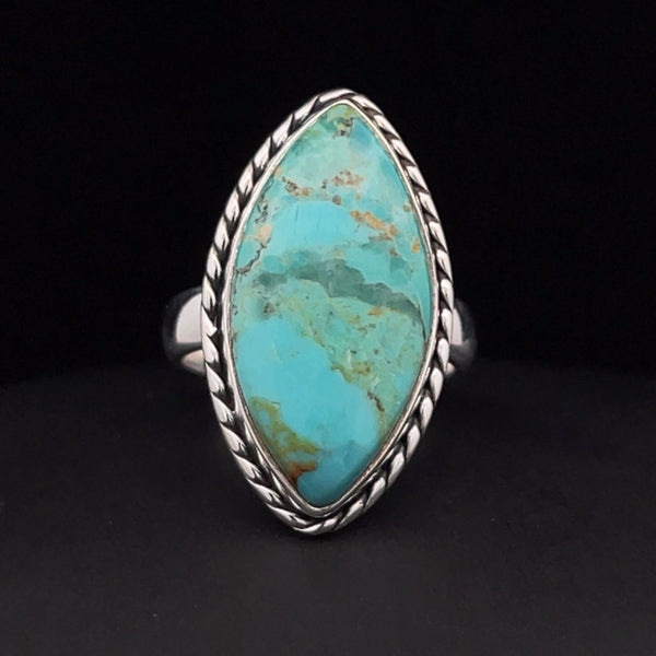 Sterling Silver Kingman Turquoise Ring Size 5.5