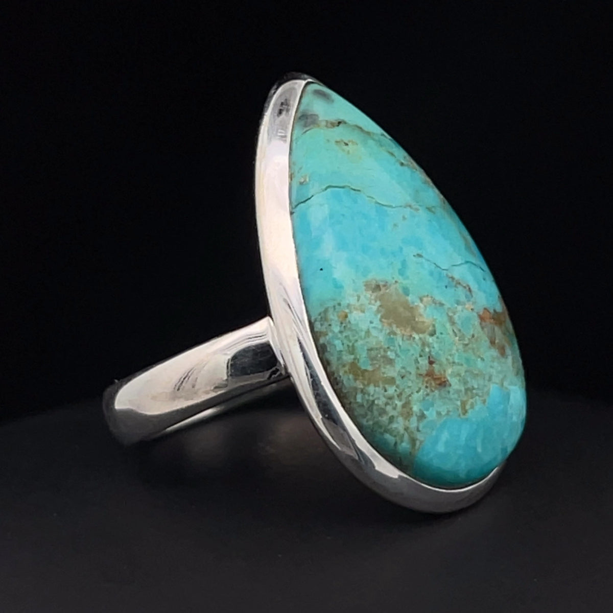 Sterling Silver Kingman Turquoise Ring Size 7