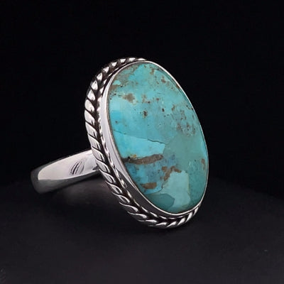 Sterling Silver Kingman Turquoise Ring Size 9.5