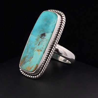Sterling Silver Kingman Turquoise Ring Size 6.5