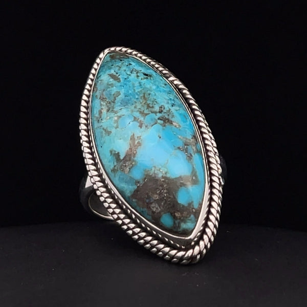 Sterling Silver Kingman Turquoise Ring Size 7