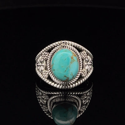 Sterling Silver Kingman Turquoise Ring Size 7