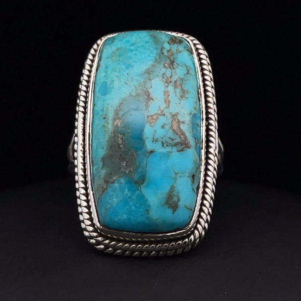 Sterling Silver Kingman Turquoise Ring Size 7