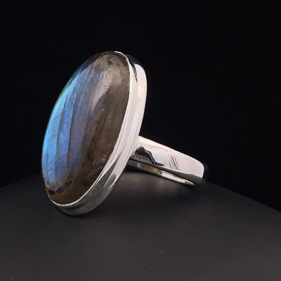 Sterling Silver Labradorite Ring Size 9