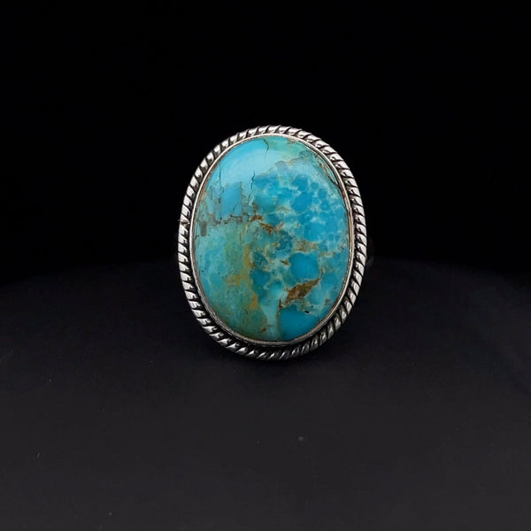 Sterling Silver Kingman Turquoise Ring Size 7