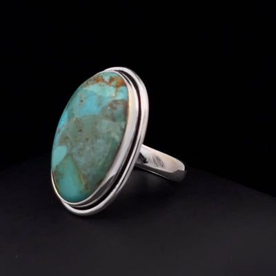 Sterling Silver Kingman Turquoise Ring Size 7