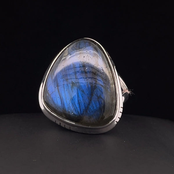 Sterling Silver Labradorite Ring Size 9