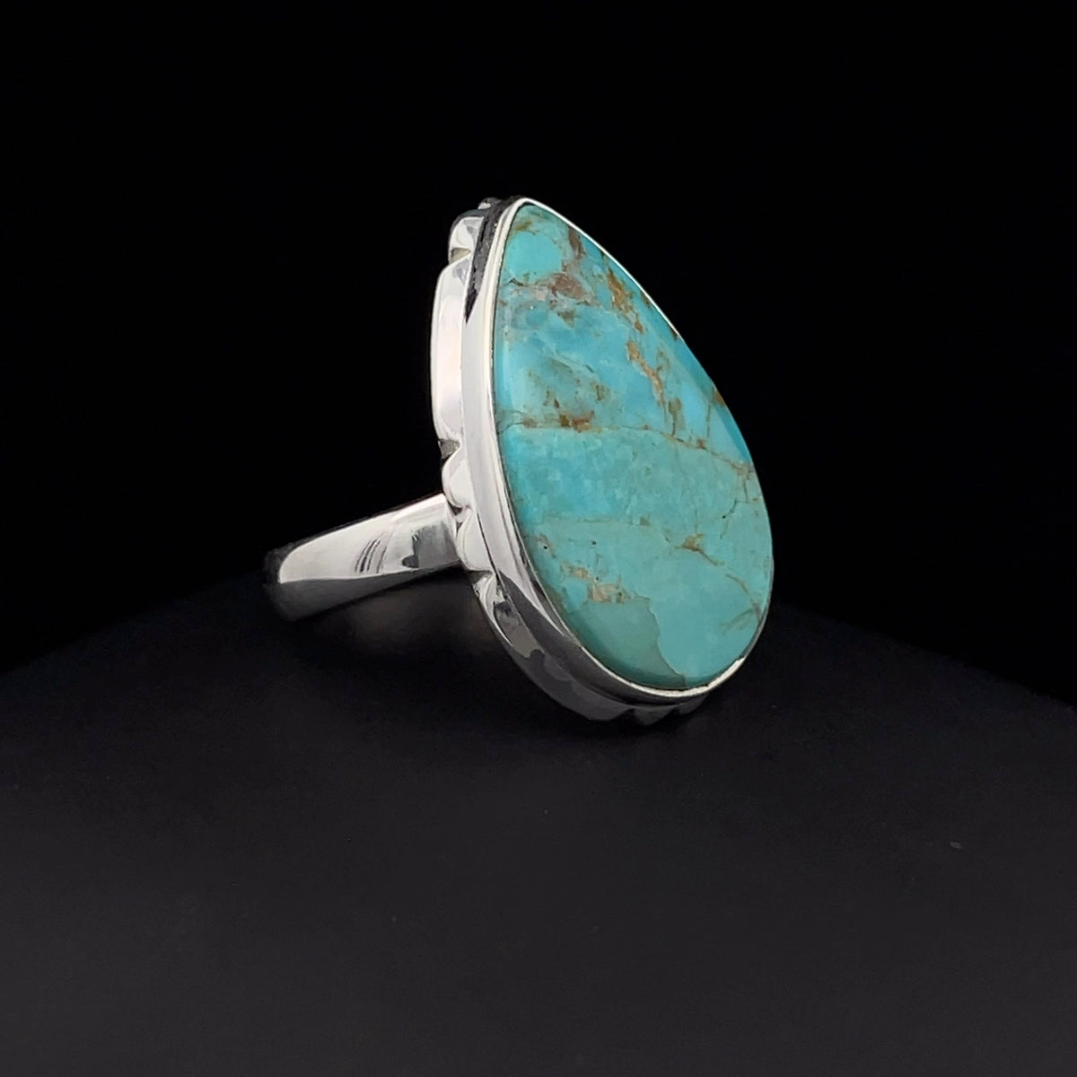 Sterling Silver Kingman Turquoise Ring Size 7