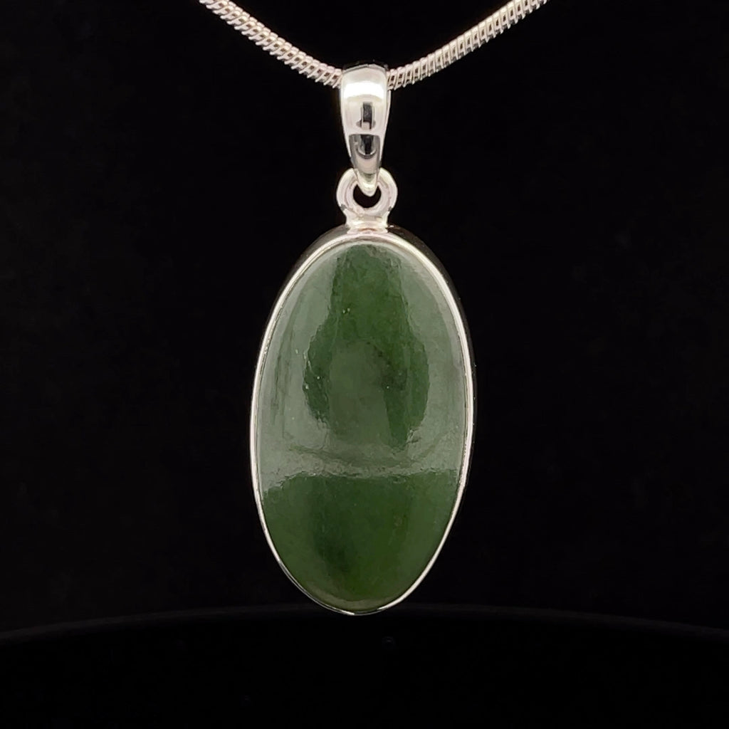 Sterling Silver Nephrite Jade Pendant