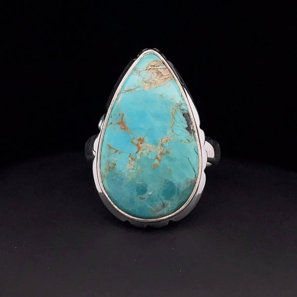 Sterling Silver Kingman Turquoise Ring Size 7