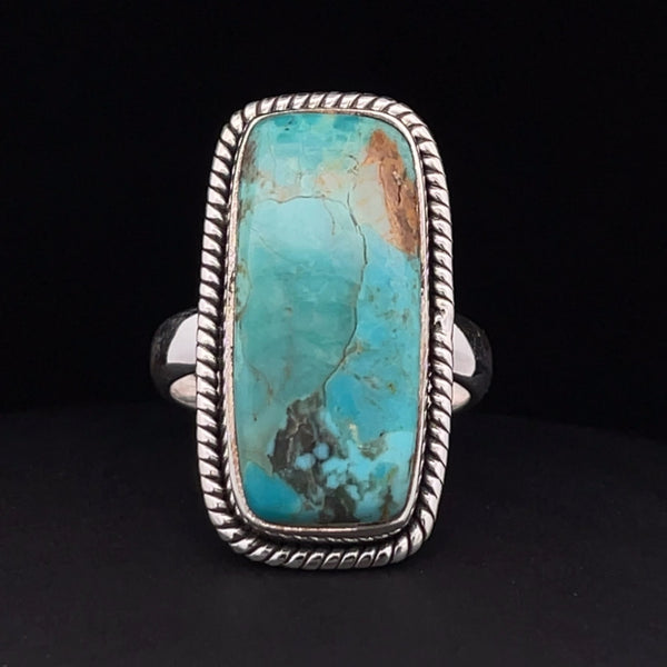 Sterling Silver Kingman Turquoise Ring Size 6.5