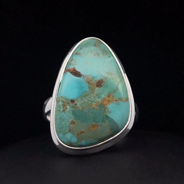 Sterling Silver Kingman Turquoise Ring Size 10