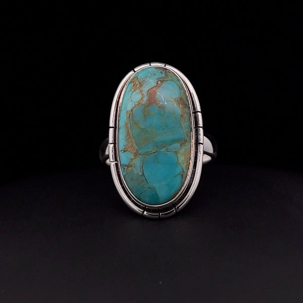 Sterling Silver Kingman Turquoise Ring Size 7