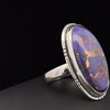 Sterling Silver Copper Purple Turquoise Ring Size 7