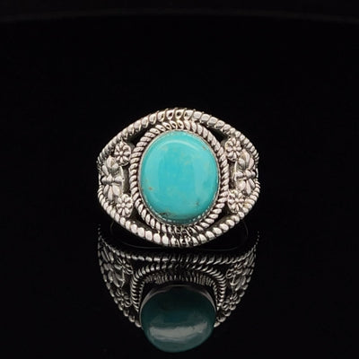 Sterling Silver Kingman Turquoise Ring Size 7