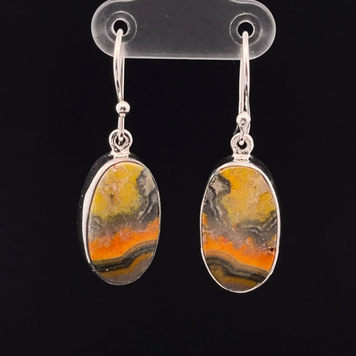 Sterling Silver Bumble Bee Jasper Earrings