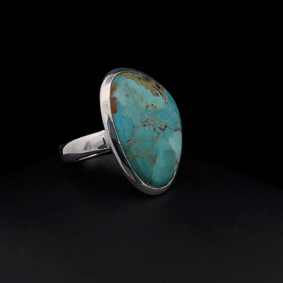 Sterling Silver Kingman Turquoise Ring Size 7