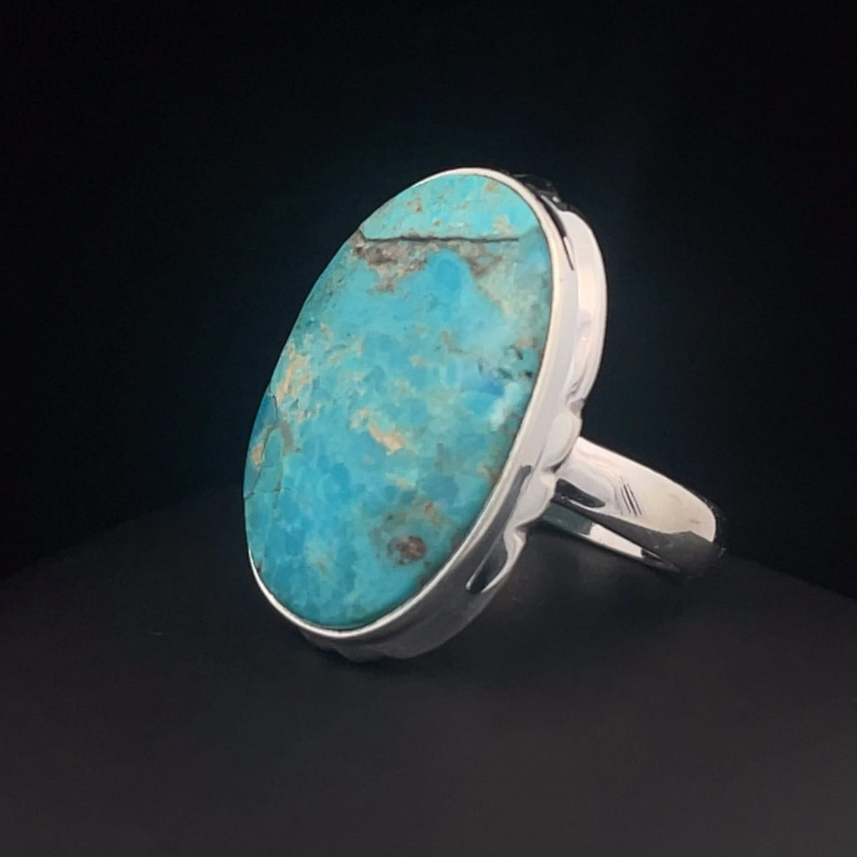 Sterling Silver Kingman Turquoise Ring Size 7