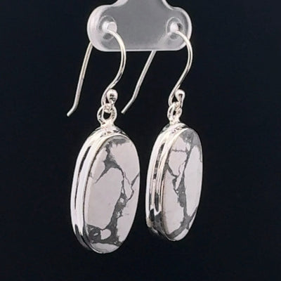 Sterling Silver Howlite Earrings