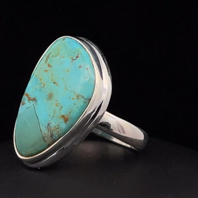 Sterling Silver Kingman Turquoise Ring Size 7