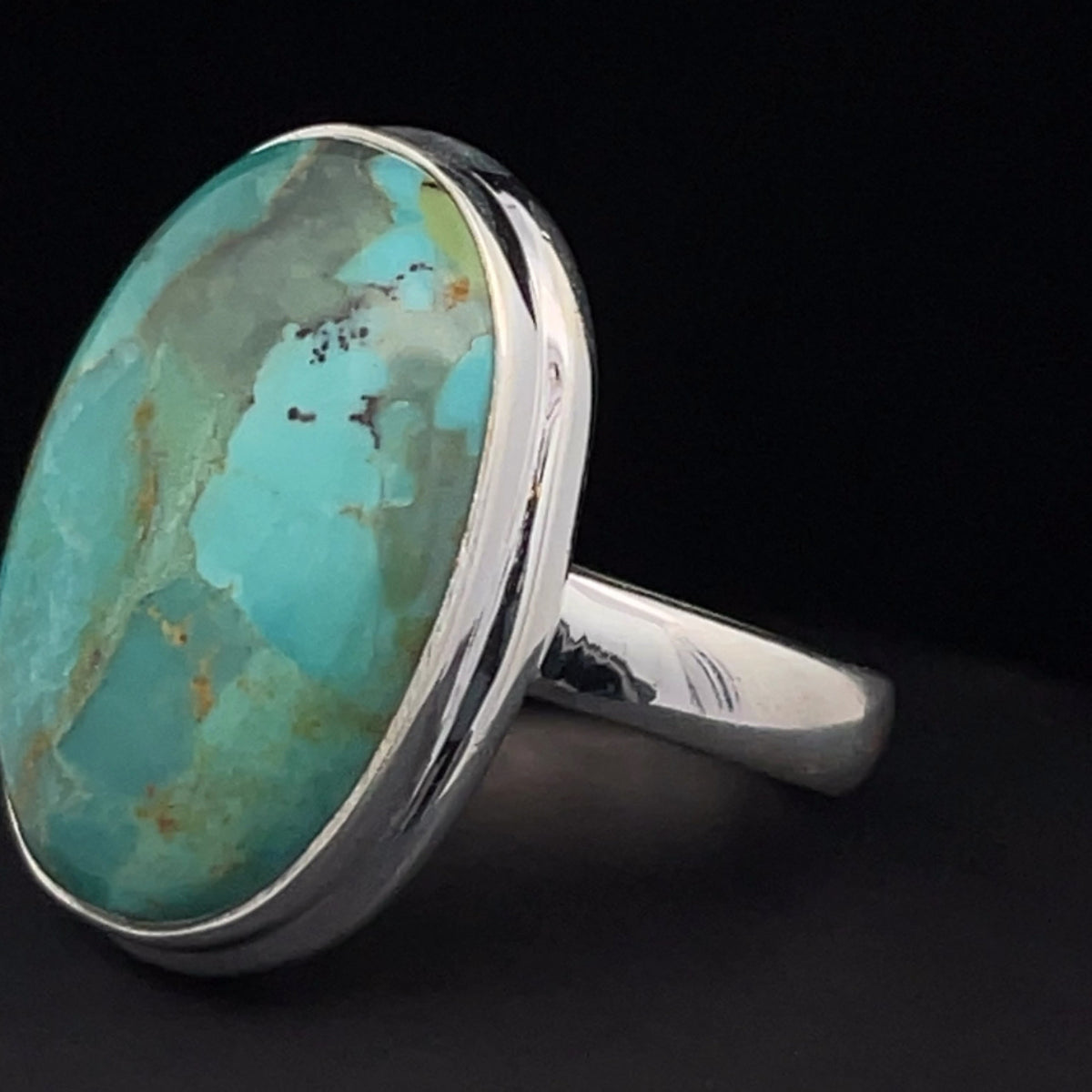 Sterling Silver Kingman Turquoise Ring Size 7