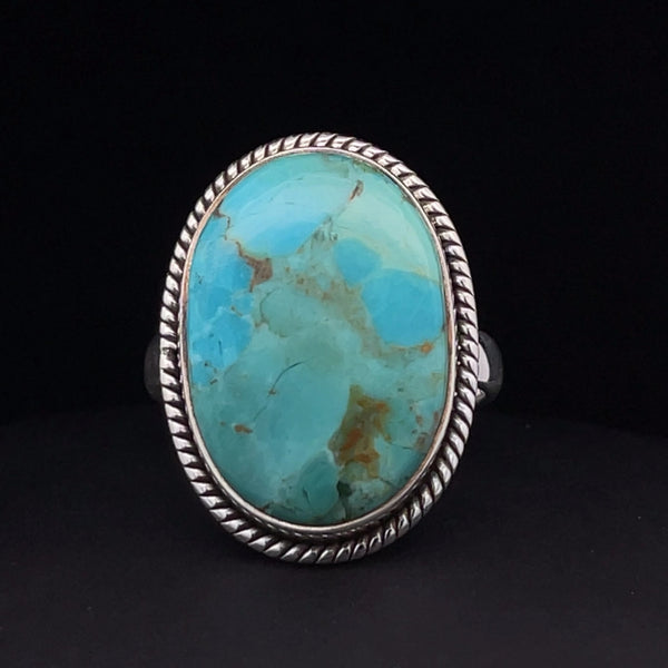 Sterling Silver Kingman Turquoise Ring Size 9.5