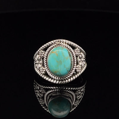 Sterling Silver Kingman Turquoise Ring Size 7