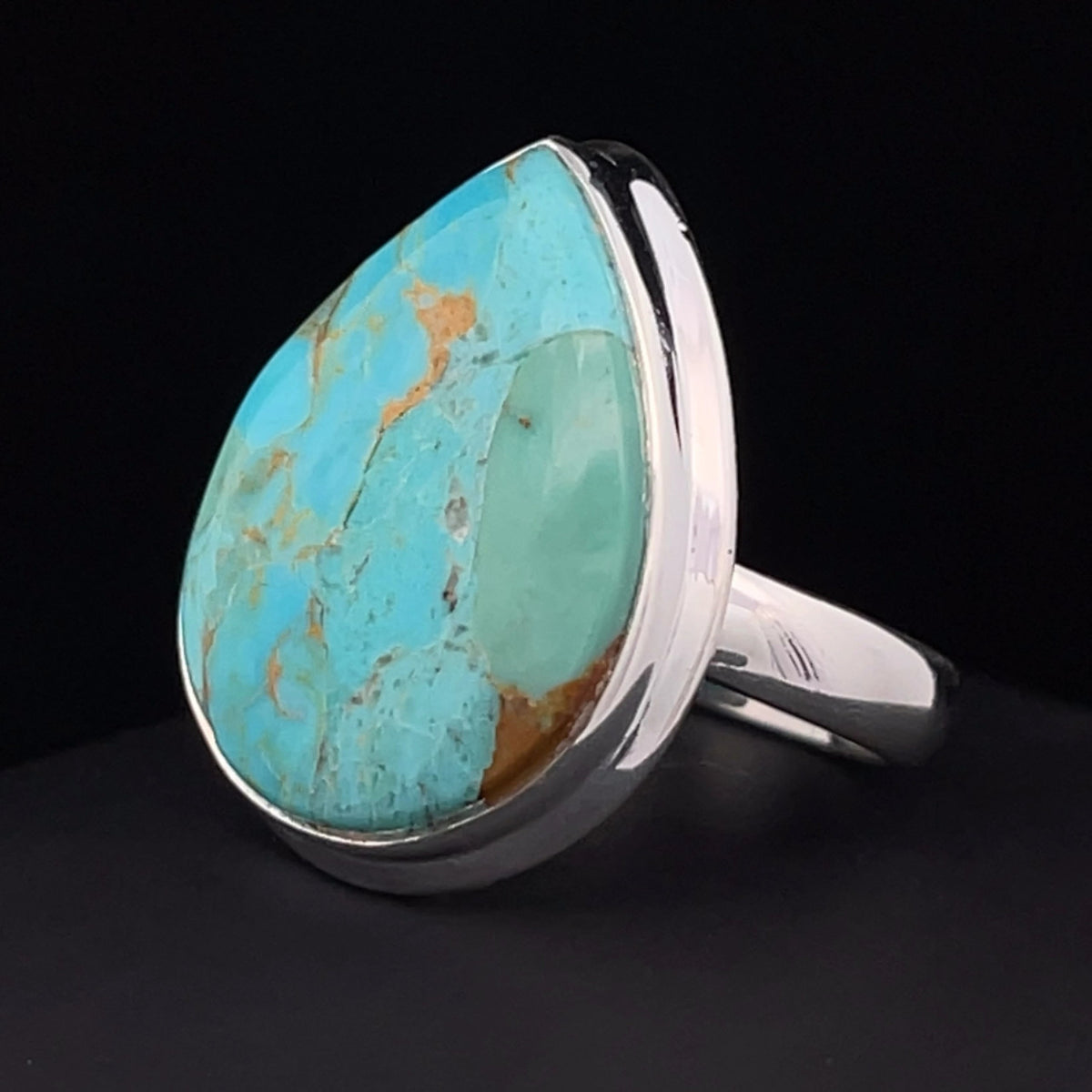 Sterling Silver Kingman Turquoise Ring Size 7