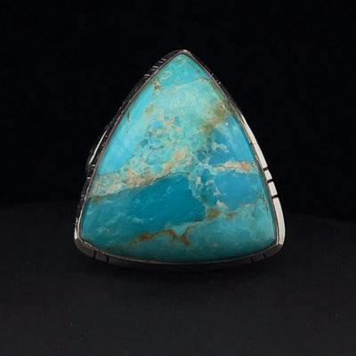 Sterling Silver Kingman Turquoise Ring Size 8