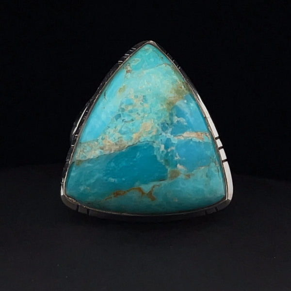 Sterling Silver Kingman Turquoise Ring Size 8