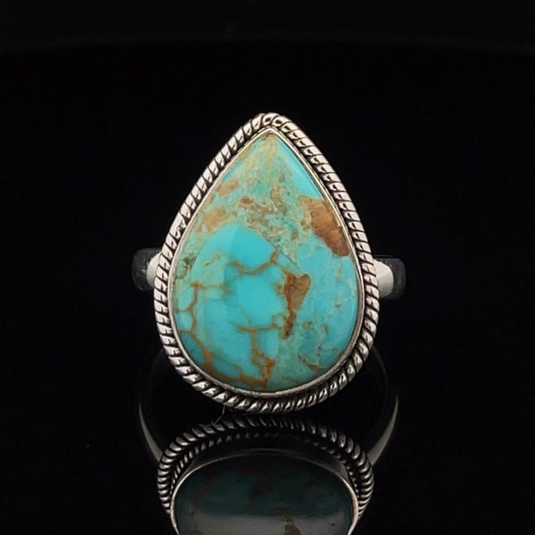 Sterling Silver Kingman Turquoise Ring Size 10