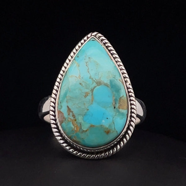 Sterling Silver Kingman Turquoise Ring Size 10