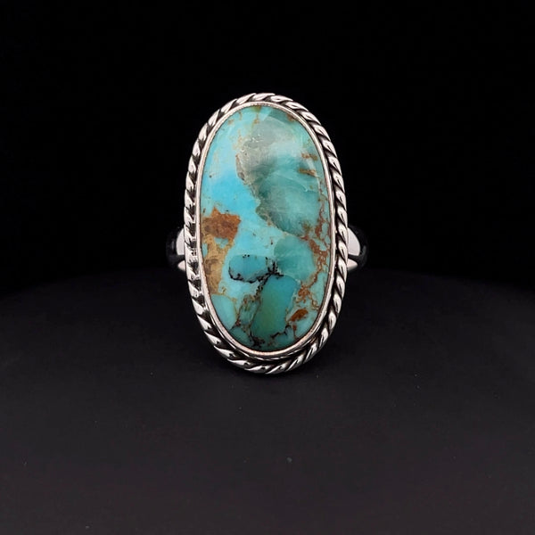 Sterling Silver Kingman Turquoise Ring Size 7